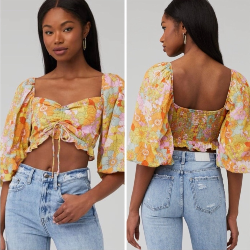 NWT Show Me Your MuMu Jenna Top - Groovy Blooms S NWT